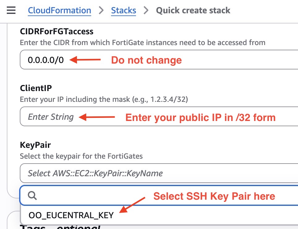 CloudFormation client IP parameter