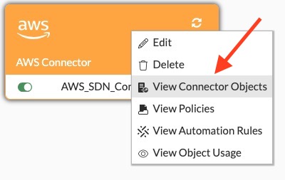 Open AWS connector objects